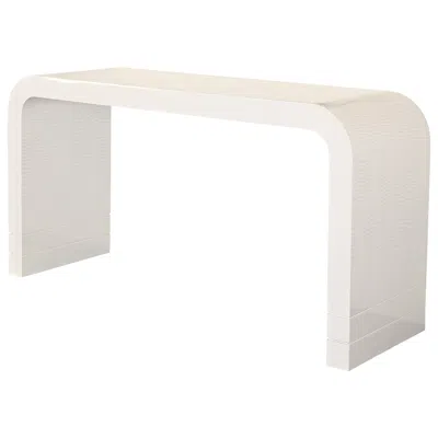 Pre-owned John-richard John Richard Modern White Lacquer Waterfall Console Table