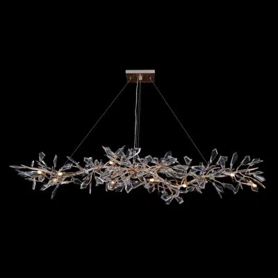 John-richard Kotta Fourteen-light Cut-crystal Oblong Chandelier In Antique Silver