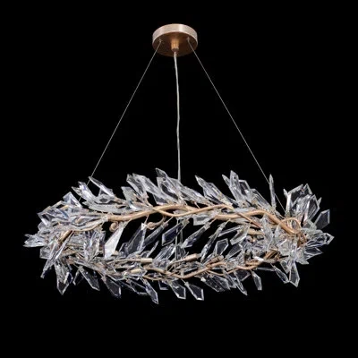 John-richard Kotta Twelve-light Cut-crystal Pendant Chandelier In Clear,brass