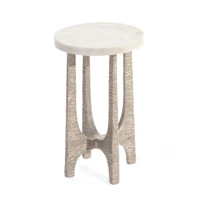 John-richard Lupu Marble Top End Table In Cream