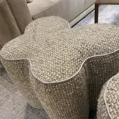 John-richard Mariposa 25" Wide Novelty Standard Ottoman In Pale Taupe,beige