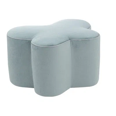 John-richard Mariposa 30" Wide Velvet Novelty Standard Ottoman In Blue