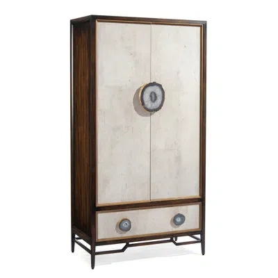 John-richard Mercia Bar Cabinet In Windsor Black,gold,tiza Gesso