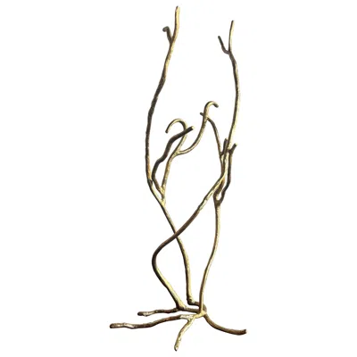 Pre-owned John-richard Modern John Richard Brass Tree Branch Sculpture - Jewelry Stand In Sand