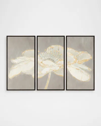 John-richard Moon Daisy Giclee Triptych By Linda Wood In Gray