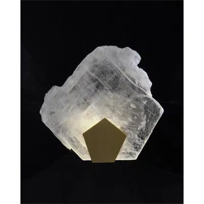 John-richard Moonlight Sonata Selenite Pane Single-light Wall Sconce In Antique Brass Finish