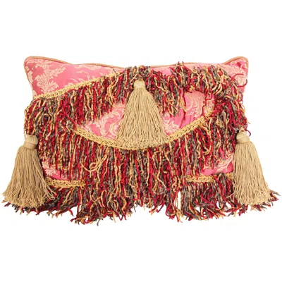 Pre-owned John-richard Moorish Style Decorative Red Throw Pillow By John Richard