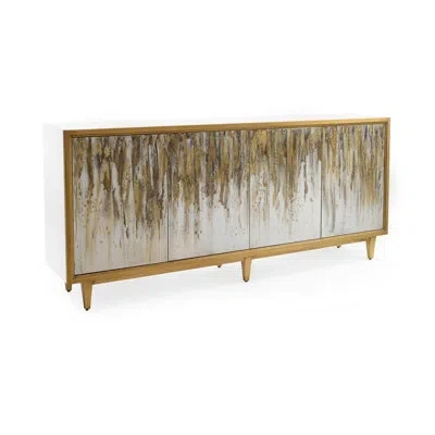 John-richard Ophelia 95" Wide Sideboard In Gold,white