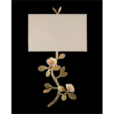 John-richard Quartz Flower Single-light Wall Sconce In Brass