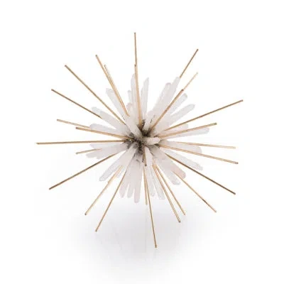 John-richard Quartz Starburst Sculpture In Clear,brass