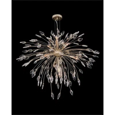 John-richard Reveille Crystal Constellation Seven-light Pendant Chandelier In Antique Silver Leaf