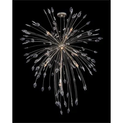 John-richard Reveille Crystal Constellation Ten-light Pendant In Antique Silver Leaf