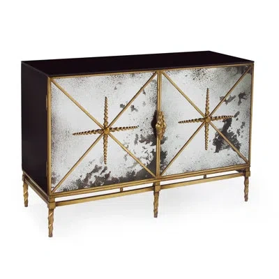 John-richard Rio 47.5'' Wide Sideboard In Black,old Gold,ivory