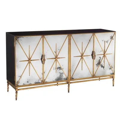 John-richard Rio 72" Wide Sideboard In Gold,black,white