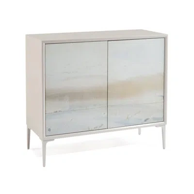 John-richard River 2 Door Accent Cabinet In Light Gray,soft Blue River