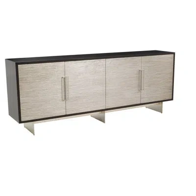 John-richard Saro 94.5" Wide Solid Wood Sideboard In Espresso,silver