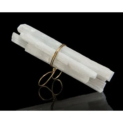 John-richard Selenite Bundled Sculpture In Gold,white