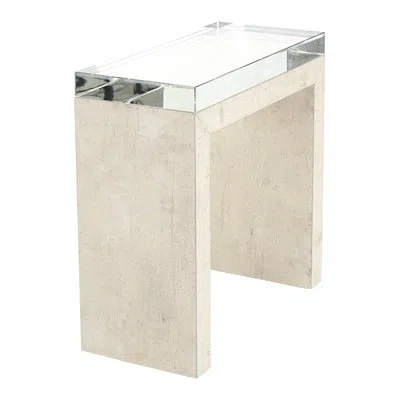 John-richard Semois Sled End Table In Silver,clear