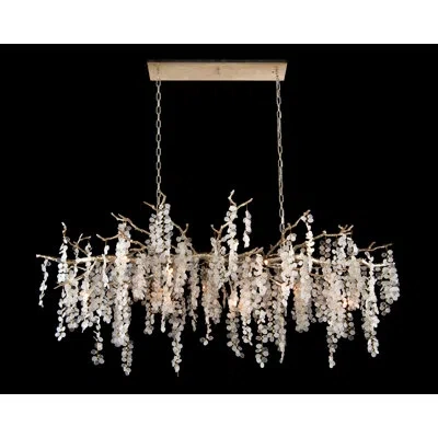 John-richard Shiro Noda Glass 15 - Light Novelty Chandelier In Brass,gold