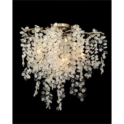 John-richard Shiro-noda 5 - Light 25" Semi Flush Mount In Antique Brass