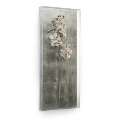 John-richard Silver Orchid Ii Wall Décor In Silver;cream
