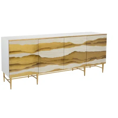 John-richard Sutton 84" Place Sideboard In Etruscan Gold,white