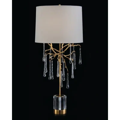 John-richard Teardrop 40.5" Table Lamp In Honey Brass