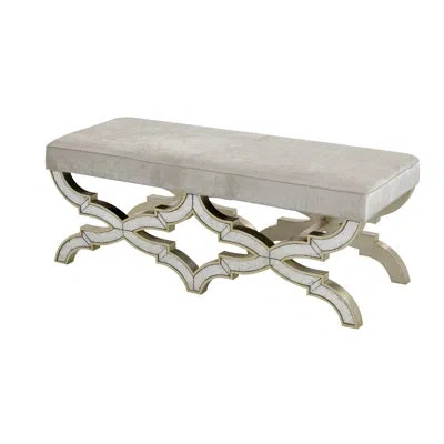 John-richard Trivi Upholstered Bench In Notre Dame Smoke,champagne