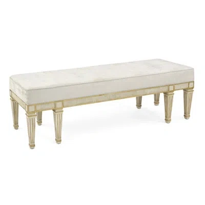 John-richard Vallejo Upholstered Bench In White,gold