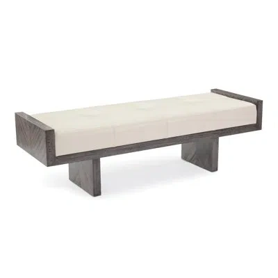John-richard Virtu Upholstered Bench In Gray,white