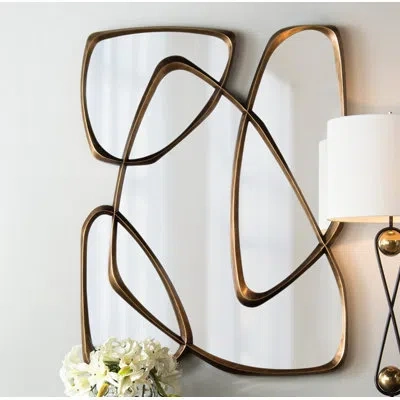 John-richard Zeta Modern & Contemporary Accent Mirror In Mayan Bronze