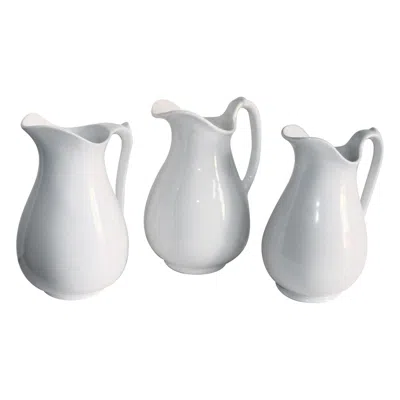 Pre-owned Johnson Brothers Collection Of Three 19th Century Ironstone Water Pitchers In Gray