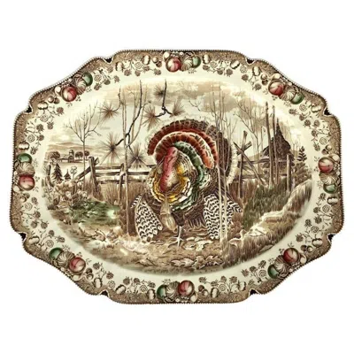 Pre-owned Johnson Brothers English Transfer-ware Large Platter, His Majesty By  In Sand