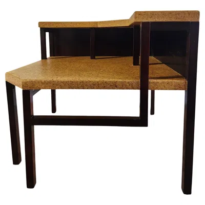 Pre-owned Johnson Furniture Company Paul Frankl Corner Table, Rosewood Stained Maple, Art Deco, Usa, 1950 In Brown