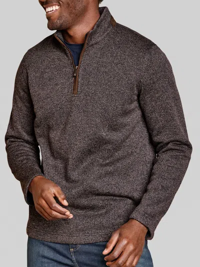 Johnston &amp; Murphy Johnston & Murphy Big & Tall Men's Modern Fit Marled 1/4 Zip Sweater In Brown