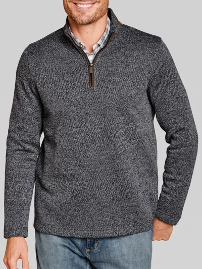 Johnston &amp; Murphy Johnston & Murphy Big & Tall Men's Modern Fit Marled 1/4 Zip Sweater In Blue