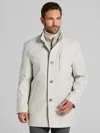 Johnston &amp; Murphy Johnston & Murphy Big & Tall Men's Upton Car Coat With Removable Bib In Gray