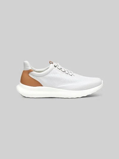 Johnston &amp; Murphy Johnston & Murphy Men's Amherst 2.0 Leather Embossed U-throat Sneakers In White