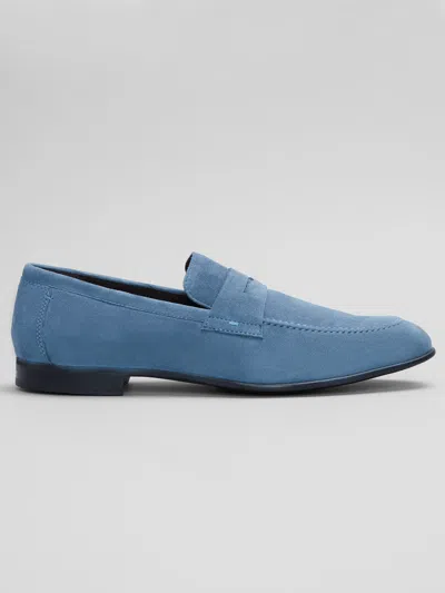 Johnston &amp; Murphy Johnston & Murphy Men's Elston Moc Toe Penny Loafers In Blue