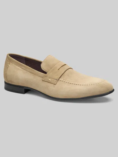 Johnston &amp; Murphy Johnston & Murphy Men's Elston Moc Toe Penny Loafers In Neutral