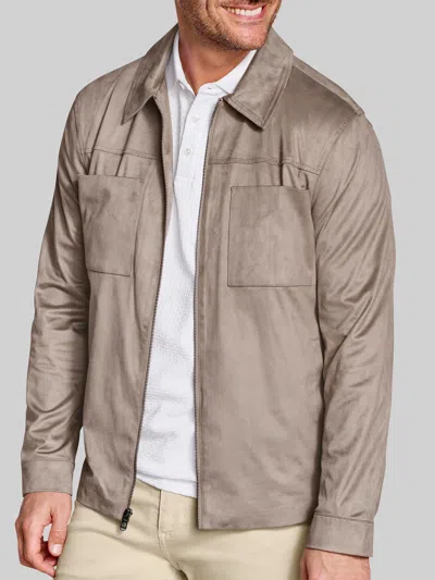 Johnston &amp; Murphy Johnston & Murphy Men's Modern Fit Faux Suede Jacket In Brown