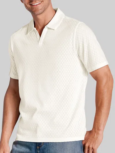 Johnston &amp; Murphy Johnston & Murphy Men's Regular Fit Sedona 4-way V‑neck Polo In White