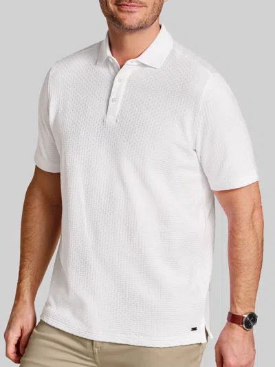 Johnston &amp; Murphy Johnston & Murphy Men's Regular Fit Tilson Textured Weave Polo In White