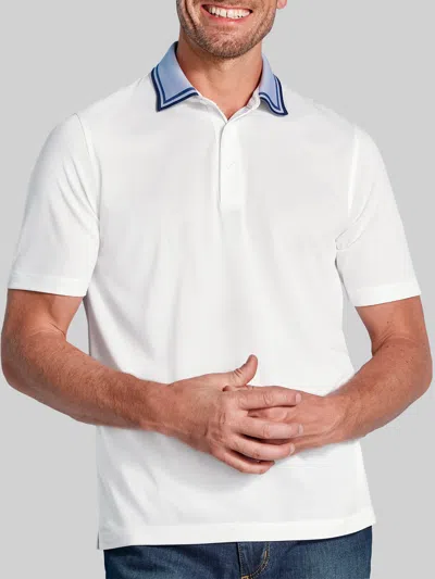 Johnston &amp; Murphy Johnston & Murphy Men's Regular Fit Tipped Collar Polo In White