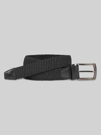 Johnston &amp; Murphy Johnston & Murphy Men's Woven Stretch-knit Belt In Black