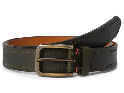 Johnston & Murphy 175th Anniversary Brogue Leather Belt Belts Olive: 38" Waist In Brown