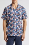 JOHNSTON & MURPHY ABSTRACT FLORAL COTTON AND MODAL CAMP SHIRT