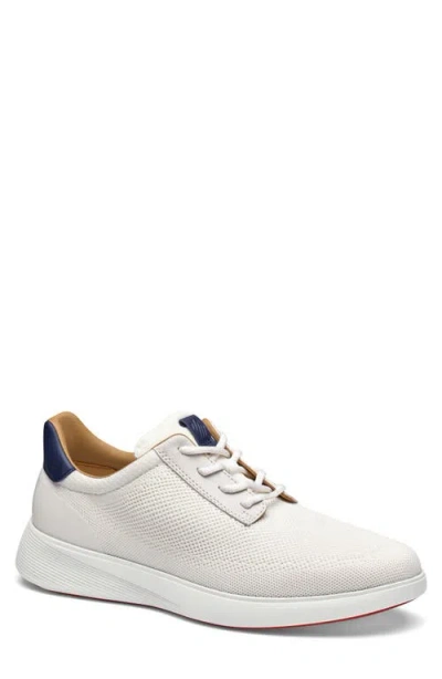 Johnston & Murphy Ackerson Knit Plain Toe Sneaker In White