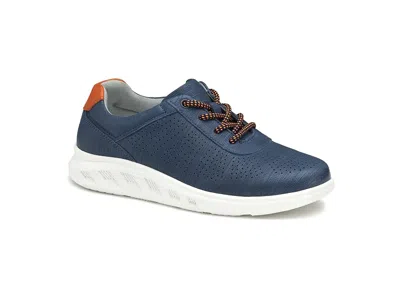 Johnston & Murphy Activate U Throat (little Kid/big Kid) Boy's Shoes Navy : 13.5 Little Kid M, Leather In Blue