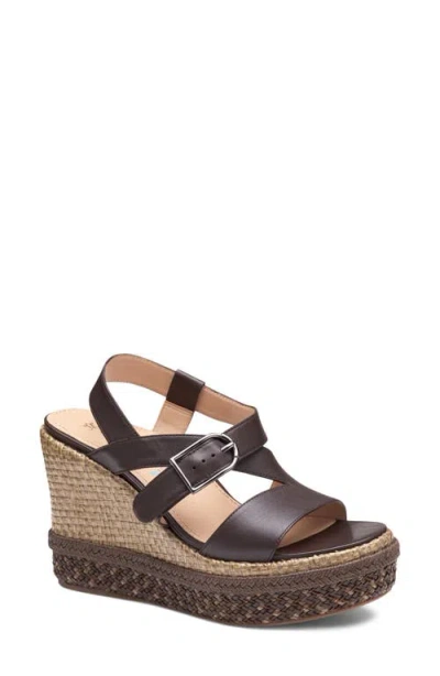 Johnston & Murphy Addison Asymmetric Slingback Platform Wedge Sandal In Multi